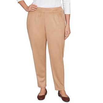 Hearts of Palm Plus Size Makin' Me Blush Solid Faux Suede Pant