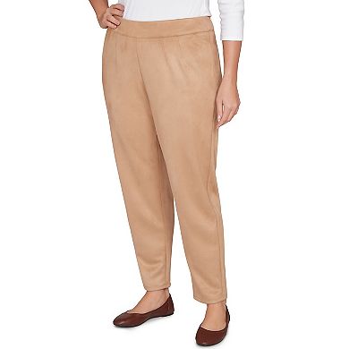 Hearts of Palm Plus Size Makin' Me Blush Solid Faux Suede Pant