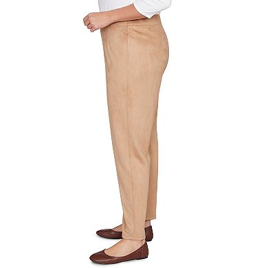 Hearts of Palm Plus Size Makin' Me Blush Solid Faux Suede Pant