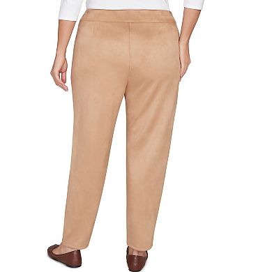 Hearts of Palm Plus Size Makin' Me Blush Solid Faux Suede Pant