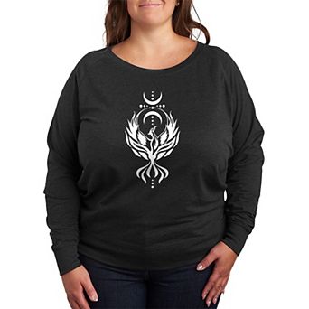 Plus Size Celestial Phoenix French Terry Long Sleeve Tee
