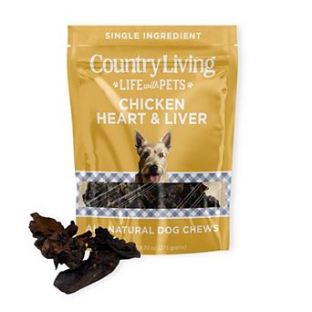 Country Living Dehydrated Chicken Hearts & Livers Dog Treats 9oz Bag 100% Natural