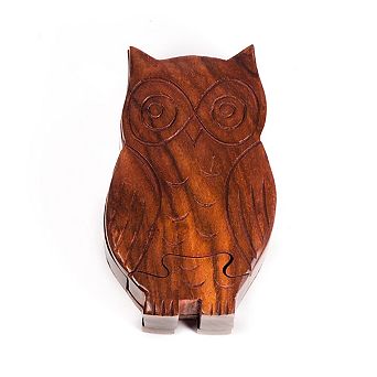 Owl Puzzle Box - Hand Carved Sheesham Wood
