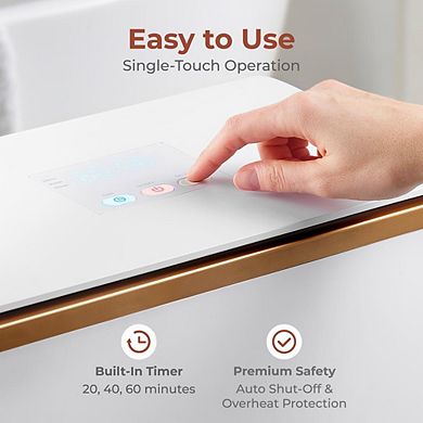 SereneLife Luxury Rectangle Towel Warmer, Spa Heater with Fragrance, Auto Shut-Off (Rose Gold)