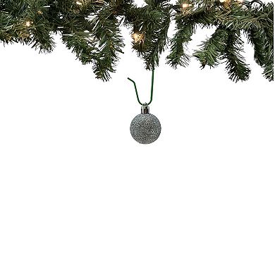 1.5 Inch Shiny Matte and Glitter Silver Christmas Ball Ornaments 20 Piece Set