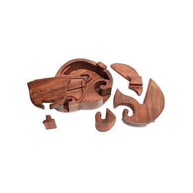 Sleeping Cat Keepsake Puzzle Box - Indian Rosewood