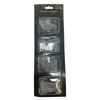 300 pc Small and Large Silver Metal Christmas Tree Hooks