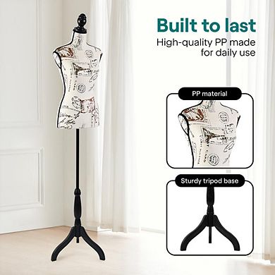 SereneLife Female Torso Mannequin, Adjustable Dress Form 52-64", Lightweight, Stable Stand