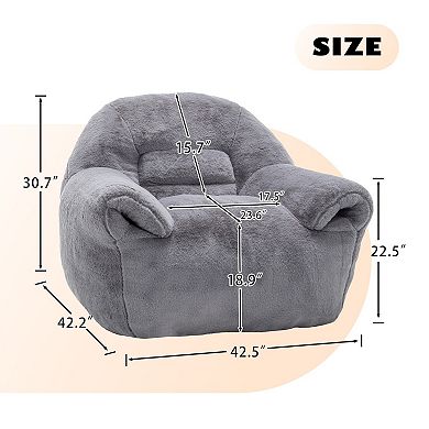 Comfy Bean Bag Sofa Chair with Back Support for Adults and Kids