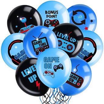 Video Game Party Balloons Set, 36 pc in Blue for Game-Themed Birthday Party Decorations