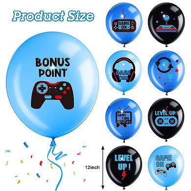 Video Game Party Balloons Set, 36 pcs in Blue for Game-Themed Birthday Party Decorations
