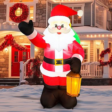GOOSH 8.5FT Animated Waving Santa Inflatable with Lantern and LED Lights