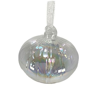 3 Inch Clear Iridescent Onion Shape Christmas Tree Ornament Decoration