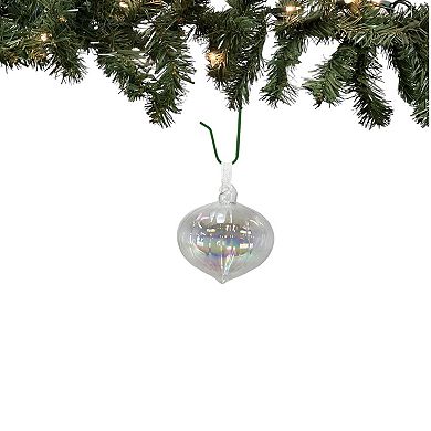 3 Inch Clear Iridescent Onion Shape Christmas Tree Ornament Decoration