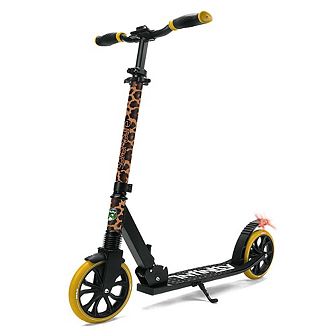 SereneLife Lightweight Foldable Kick Scooter with Adjustable T-Bar Handlebar SLTS85 - Leopard