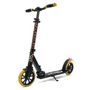 SereneLife Lightweight Foldable Kick Scooter with Adjustable T-Bar Handlebar SLTS85 - Leopard