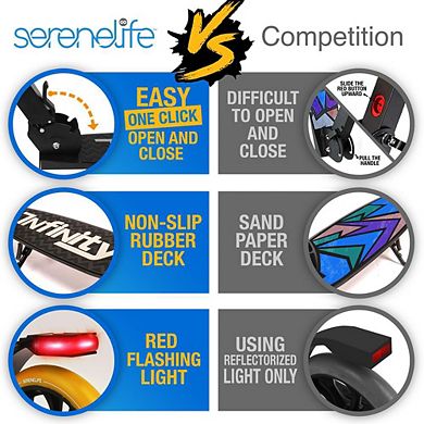 SereneLife Lightweight Foldable Kick Scooter with Adjustable T-Bar Handlebar SLTS85 - Leopard