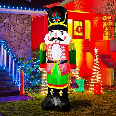 GOOSH 7FT Christmas Nutcracker Inflatable with LED Lights for Outdoor Yard Décor