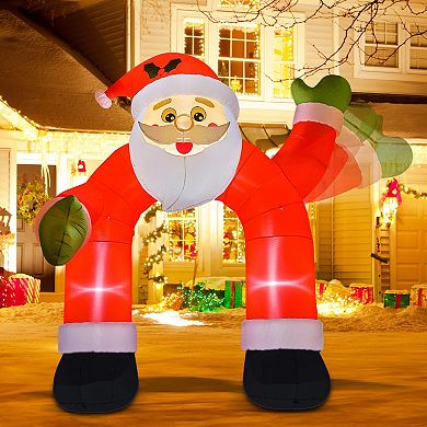 GOOSH 8FT Animated Dancing Santa Inflatable with Shaking Arms and LED Lights