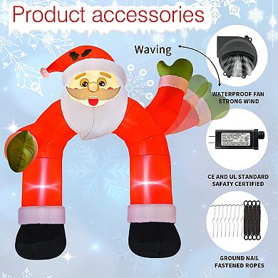GOOSH 8FT Animated Dancing Santa Inflatable with Shaking Arms and LED Lights