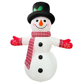 GOOSH 8FT Animated Waving Snowman Inflatable with LED Lights for Outdoor Christmas Décor