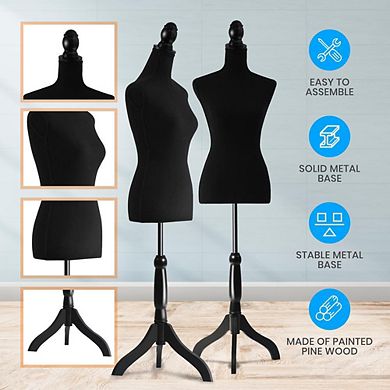 SereneLife Female Torso Mannequin, Adjustable 52-64” Dress Form, Lightweight, Tripod Stand