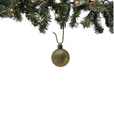 1.5 Inch Shiny Matte and Glitter Gold Christmas Ball Ornaments 20 Piece Set