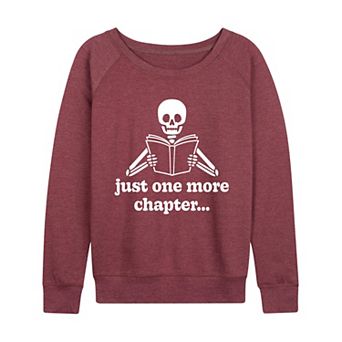 Women's Just One More Chapter Skeleton French Terry Long Sleeve Tee