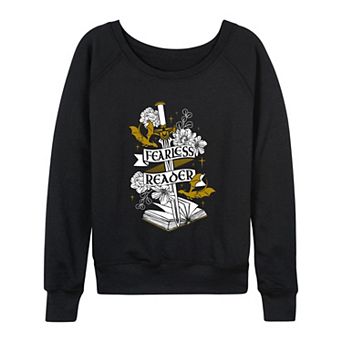 Women's Fearless Reader Book & Sword French Terry Long Sleeve Tee