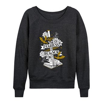 Women's Fearless Reader Book & Sword French Terry Long Sleeve Tee