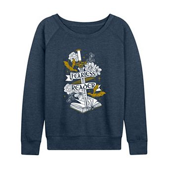 Women's Fearless Reader Book & Sword French Terry Long Sleeve Tee