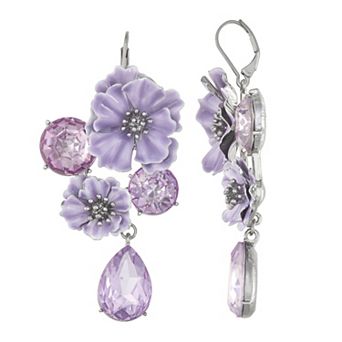 Simply Vera Vera Wang Silver-Tone Flower Drop Earrings