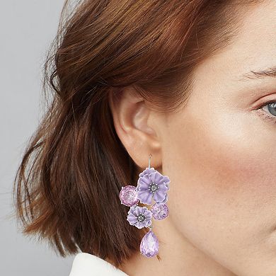 Simply Vera Vera Wang Silver-Tone Flower Drop Earrings