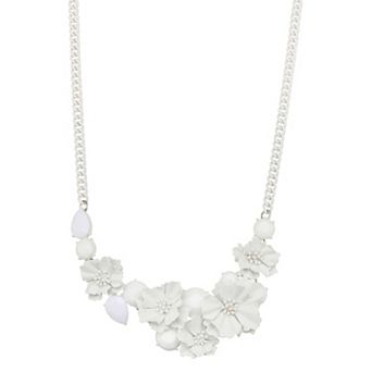 Simply Vera Vera Wang Silver-Tone 17-Inch Flower Necklace