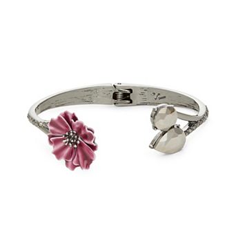 Simply Vera Vera Wang Jet Tone Purple Flower Cuff Bracelet
