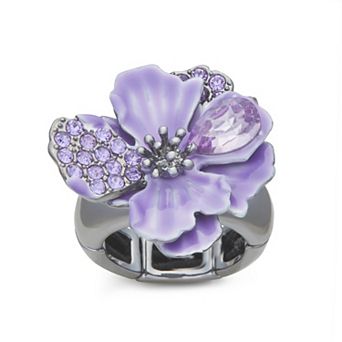 Simply Vera Vera Wang Jet Tone Purple Flower Ring