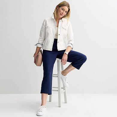 Women's Croft & Barrow® Cropped Relaxed Jersey Pants