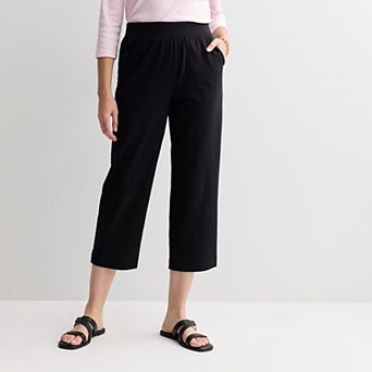 Women's Croft & Barrow® Cropped Relaxed Jersey Pants