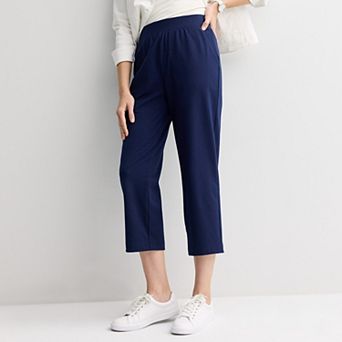 Women's Croft & Barrow® Cropped Relaxed Jersey Pants