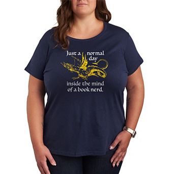 Plus Size Just a Normal Day Inside The Mind Of Book Nerd Graphic Tee
