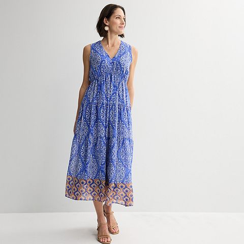Женские платья Robbie Women's Robbie Bee Sleeveless V-Neck Tiered Dress