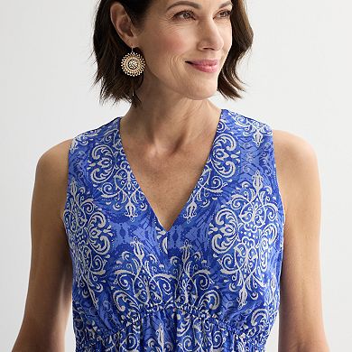 Women's Robbie Bee Sleeveless V-Neck Tiered Dress