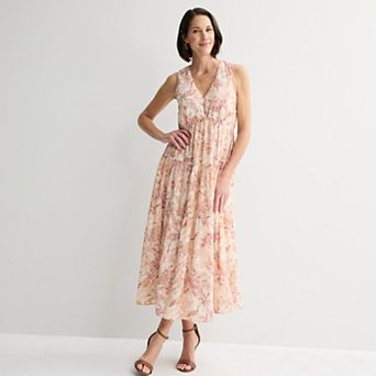 Women's Robbie Bee Sleeveless V-Neck Tiered Dress