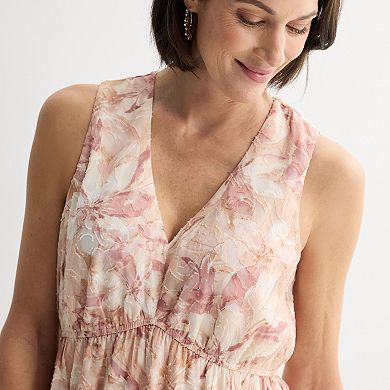 Women's Robbie Bee Sleeveless V-Neck Tiered Dress