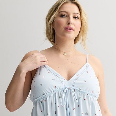 Juniors' Plus Size SO® Molded Cup Lace Trim Cami