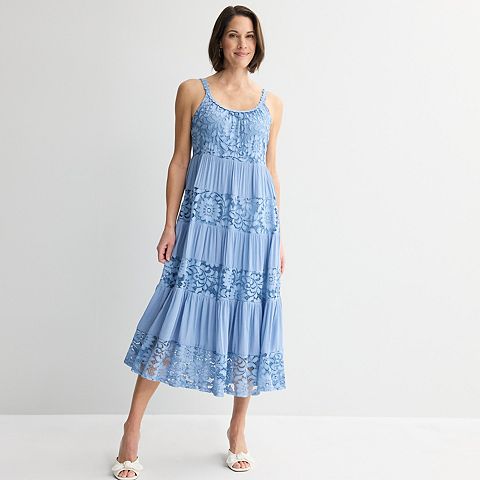 Женские платья Robbie Petite Robbie Bee Sleeveless Tiered Dress