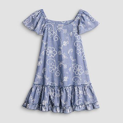Petite Robbie Bee Off-Shoulder A-Line Dress, Women's, Size: Small Petite, Blue White