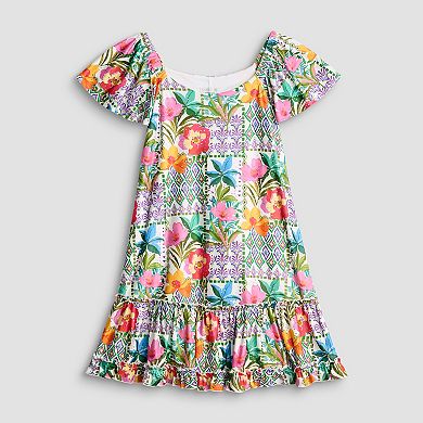 Petite Robbie Bee Off-Shoulder Tiered A-Line Dress
