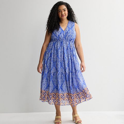 Женские платья Robbie Plus Size Robbie Bee Sleeveless V-Neck Tiered Dress