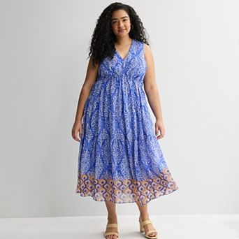 Plus Size Robbie Bee Sleeveless V-Neck Tiered Dress